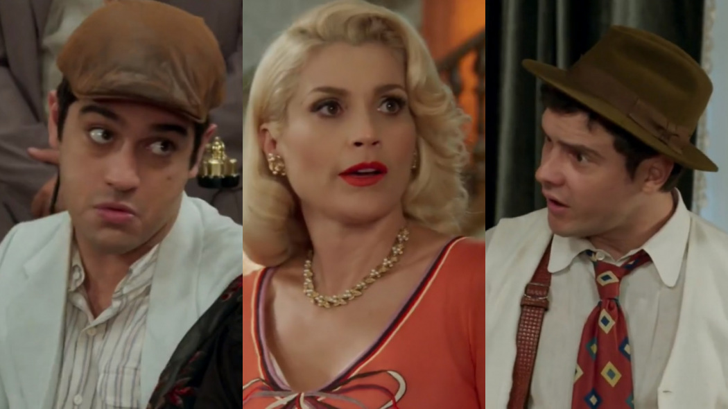 Quincas (Miguel Rômulo), Sandra (Flávia Alessandra) e Candinho (Sergio Guizé) de Êta Mundo Bom!