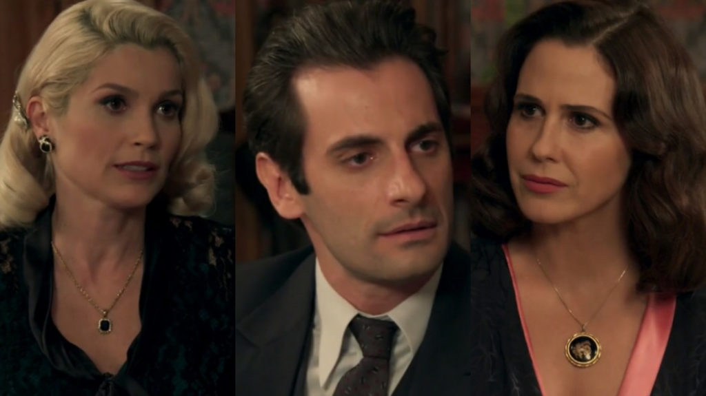 Sandra (Flávia Alessandra), Araújo (Flávio Tolezani) e Ilde (Guilhermina Guinle) de Êta Mundo Bom!
