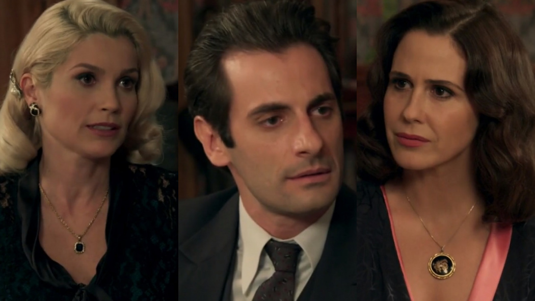 Sandra (Flávia Alessandra), Araújo (Flávio Tolezani) e Ilde (Guilhermina Guinle) de Êta Mundo Bom!