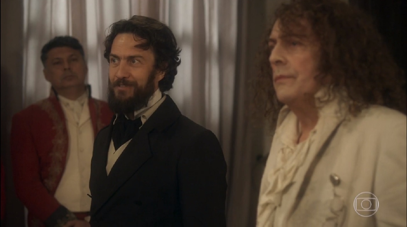 Thomas (Gabriel Braga Nunes) e Sebastião (Roberto Cordovani) em Novo Mundo