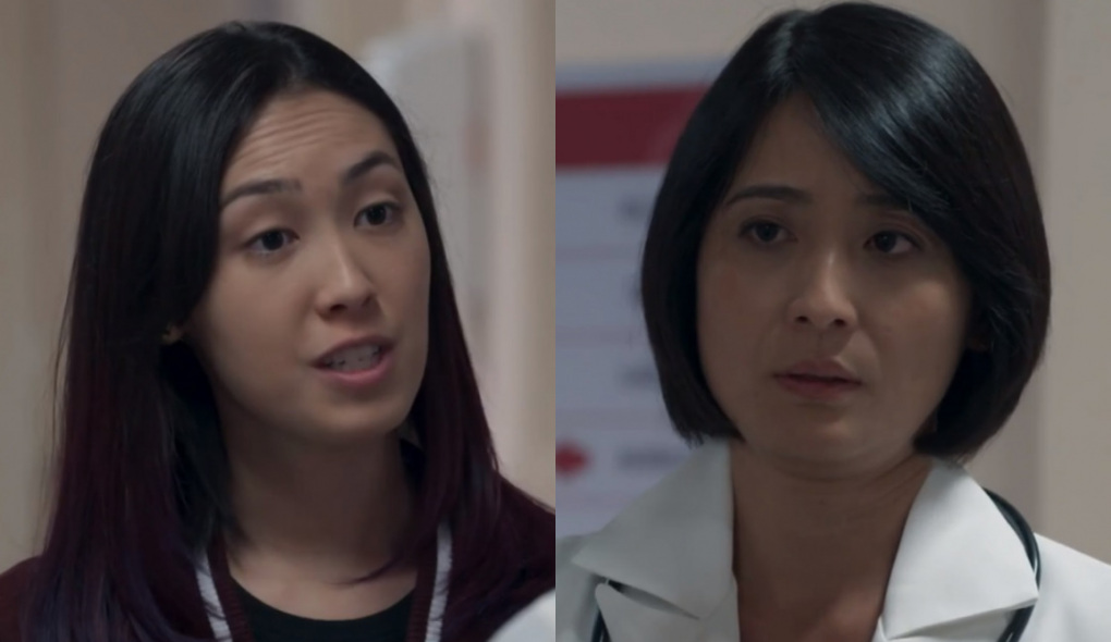 Tina (Ana Hikari) e Mitsuko (Lina Agifu) de Malhação - Viva a Diferença