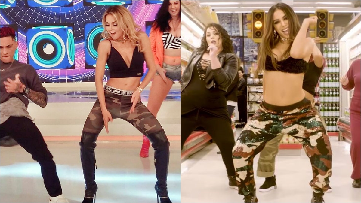 Angelique Boyer dançou Paradinha da Anitta no Domingo Legal (Foto/Montagem)