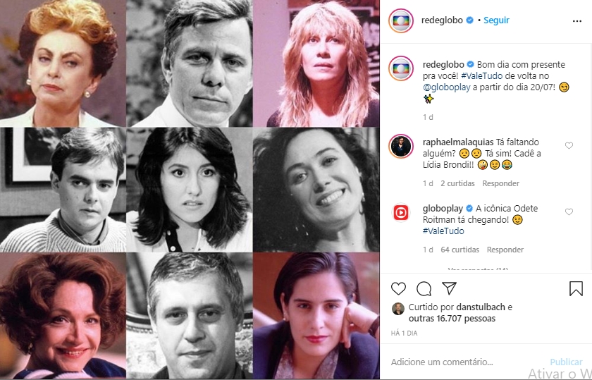 Divulgação de Vale Tudo sem Regina revolta amantes da novela (Reprodução: Instagram)