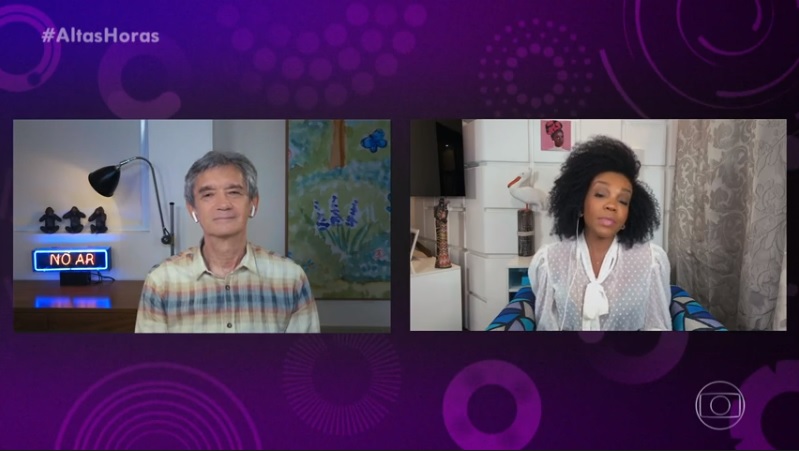 Serginho Groisman e Thelma, no Altas Horas