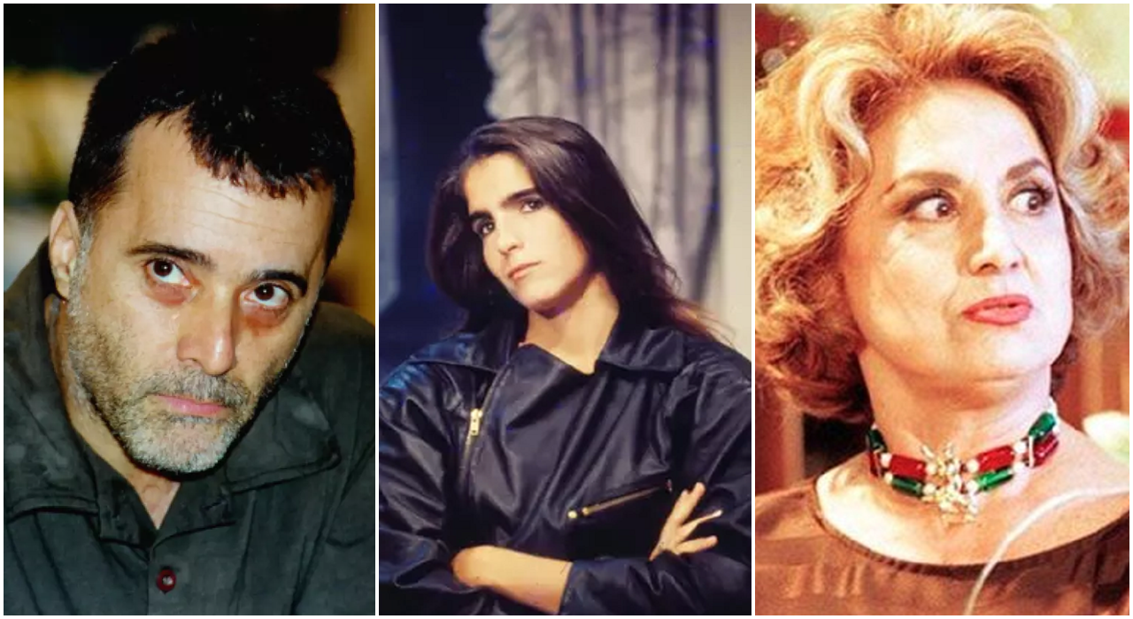 Tony Ramos, Malu Mader e Eva Wilma, respectivamente em Torre de Babel, Fera Radical e A Indomada
