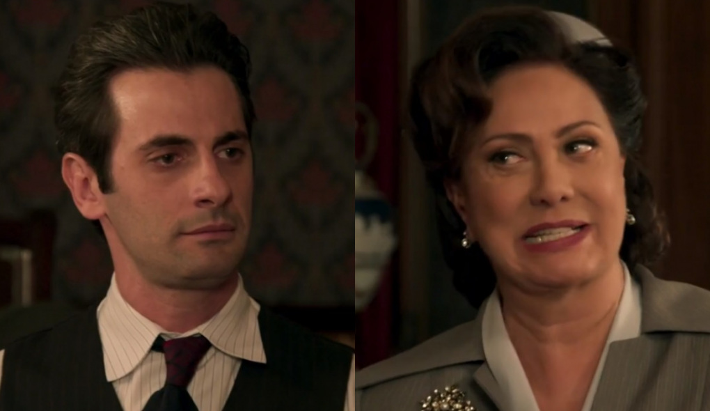 Araújo (Flávio Tolezani) e Anastácia (Eliane Giardini) de Êta Mundo Bom!