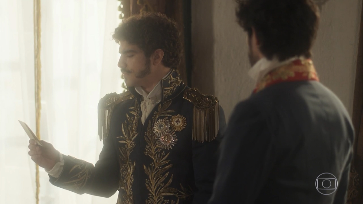 Dom Pedro (Caio Castro) e Chalaça (Rômulo Estrela) em Novo Mundo