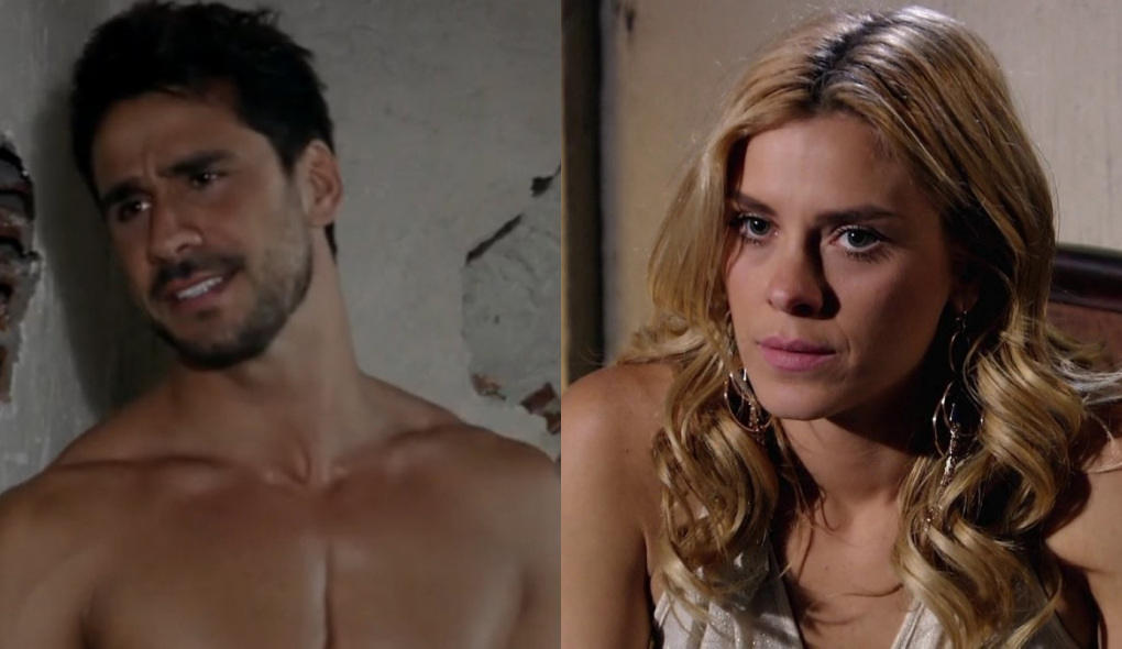 Enzo (Júlio Rocha) e Teodora (Carolina Dieckmann) de Fina Estampa
