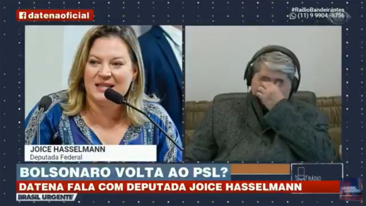 Joice Hasselmann e José Luiz Datena