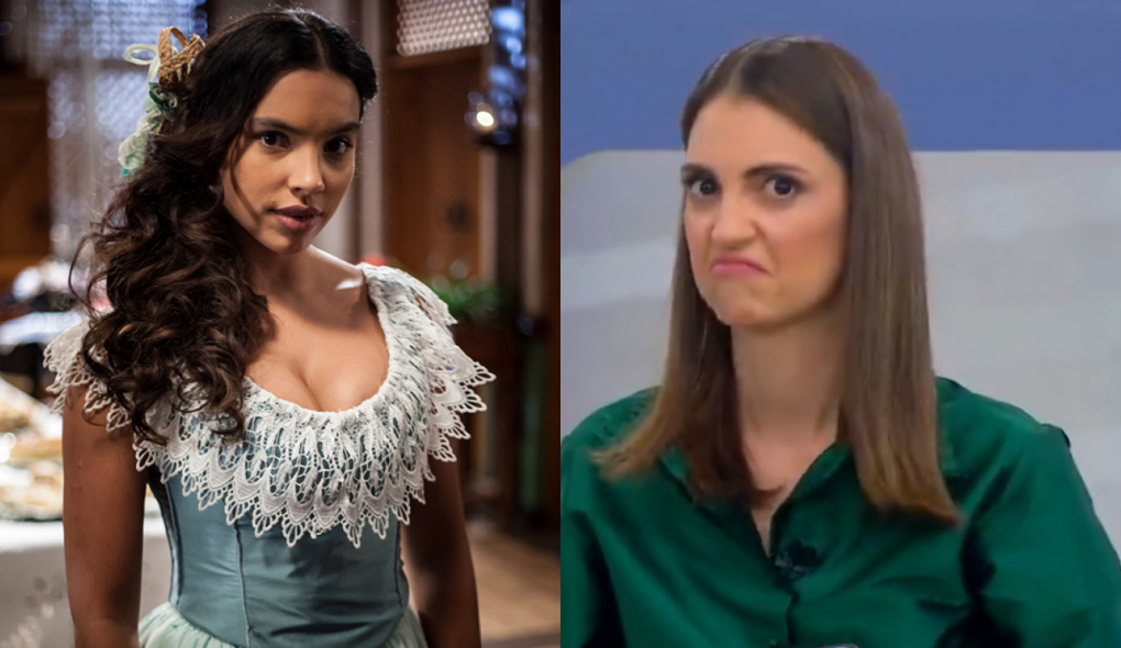 Juliana (Gabriela Moreyra) de Escrava Mãe e Chris Flores no Triturando
