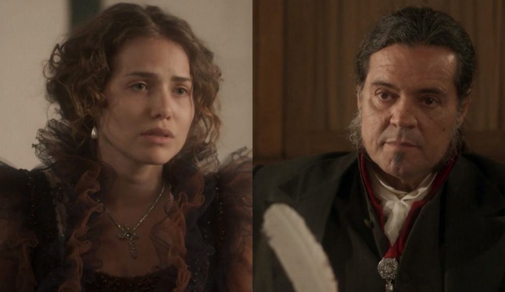 Leopoldina (Letícia Colin) e Bonifácio (Felipe Camargo) de Novo Mundo