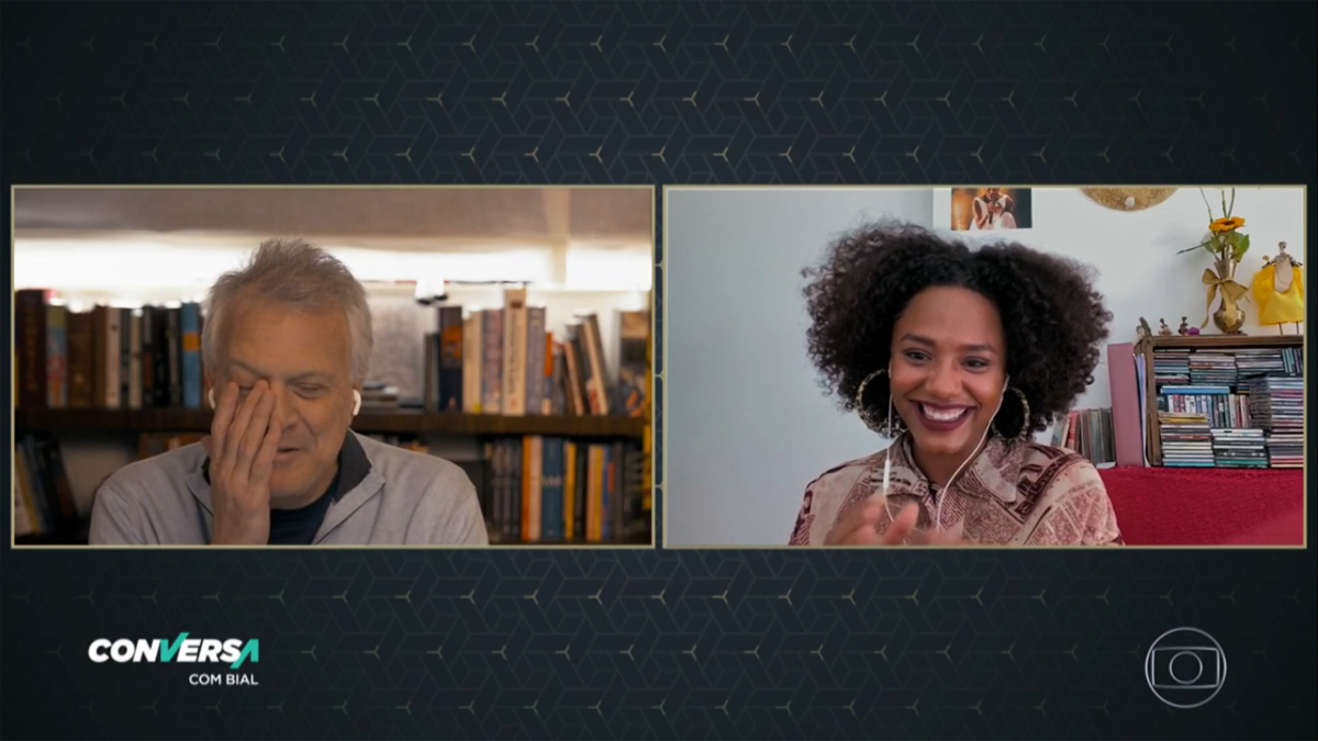 Pedro Bial e Jéssica Ellen no Conversa com Bial