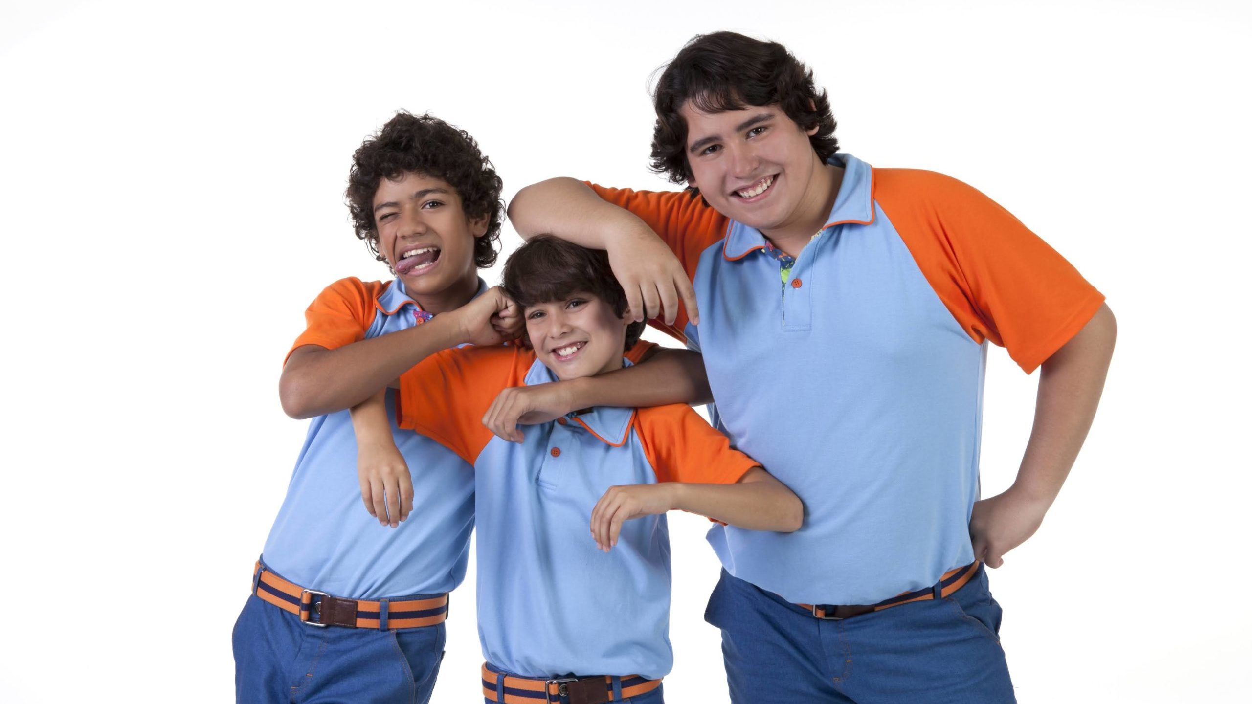 Gabriel Santana, Gui Vieira e Rafa Cavalcânti como Mosca, Binho e Rafa em Chiquititas (Lourival Ribeiro / SBT)