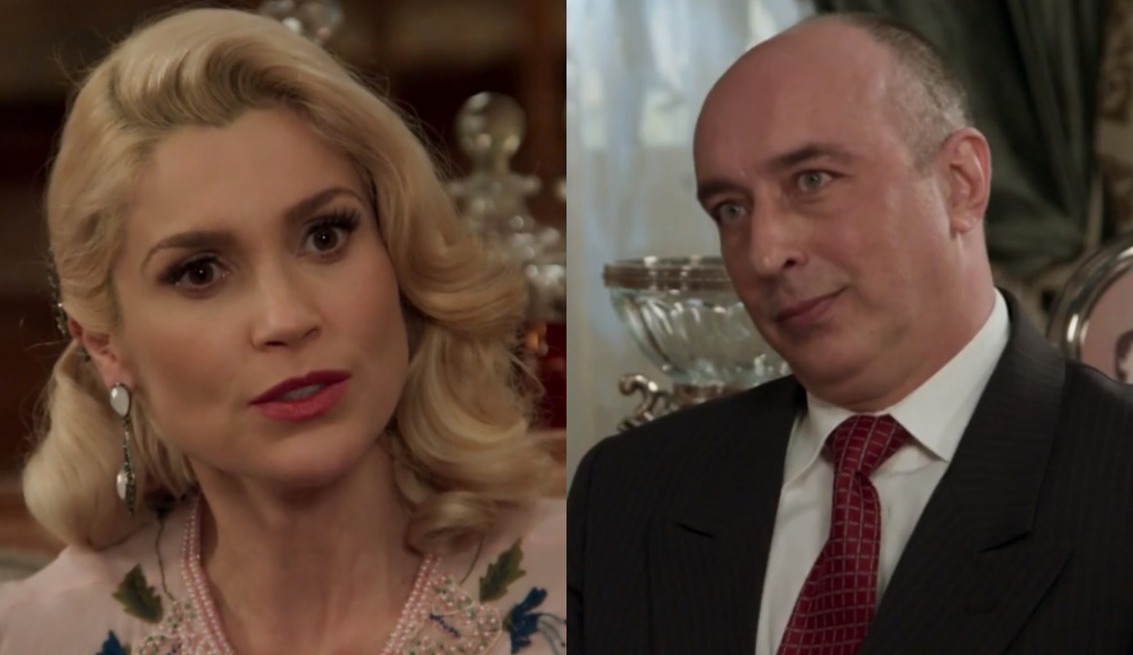 Sandra (Flávia Alessandra) e advogado em Êta Mundo Bom!
