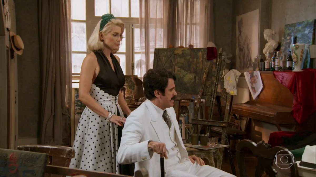 Sandra (Flávia Alessandra) e Ernesto (Eriberto Leão) em Êta Mundo Bom!