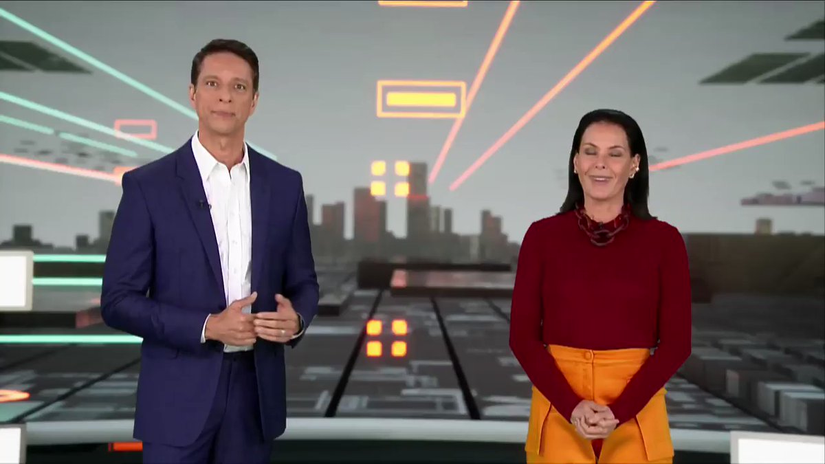 Sergio Aguiar e Carolina Ferraz no Domingo Espetacular