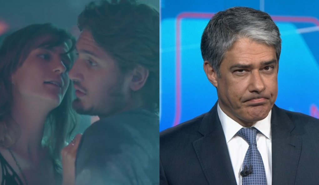 Sofia (Priscila Steinman) e Rafael (Daniel Rocha) de Totalmente Demais e William Bonner no Jornal Nacional
