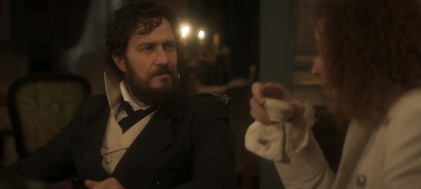 Thomas (Gabriel Braga Nunes) e Sebastião (Roberto Cordovani) de Novo Mundo