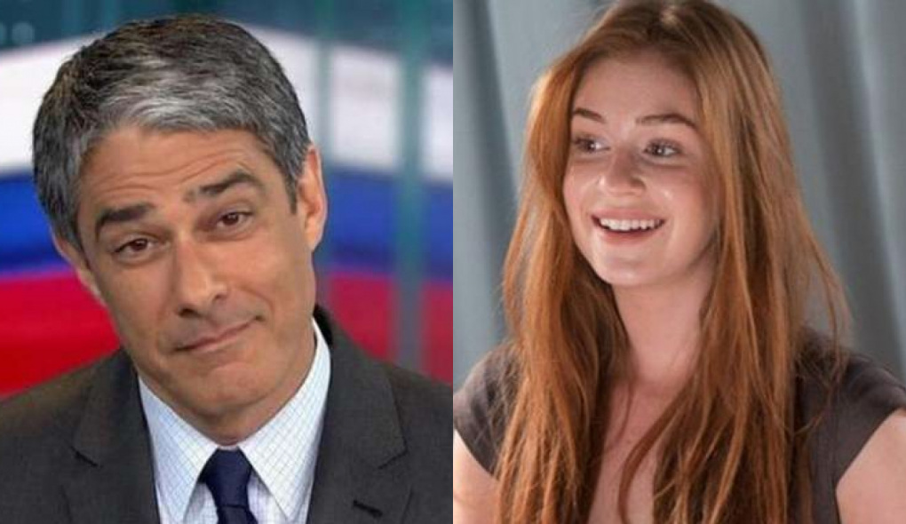 William Bonner no Jornal Nacional e Eliza (Marina Ruy Barbosa) de Totalmente Demais