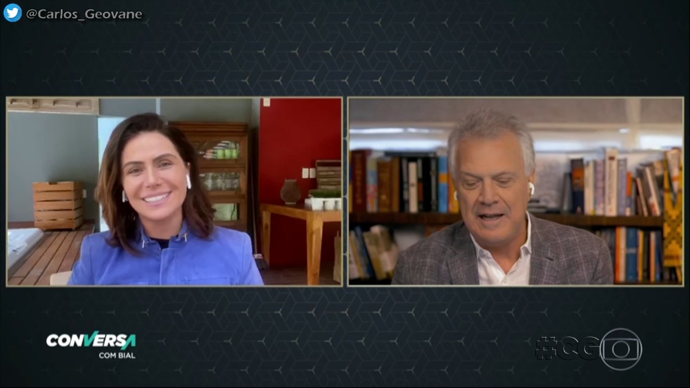 Pedro Bial recebe Giovanna Antonelli no Conversa com Bial (Reprodução / Twitter)