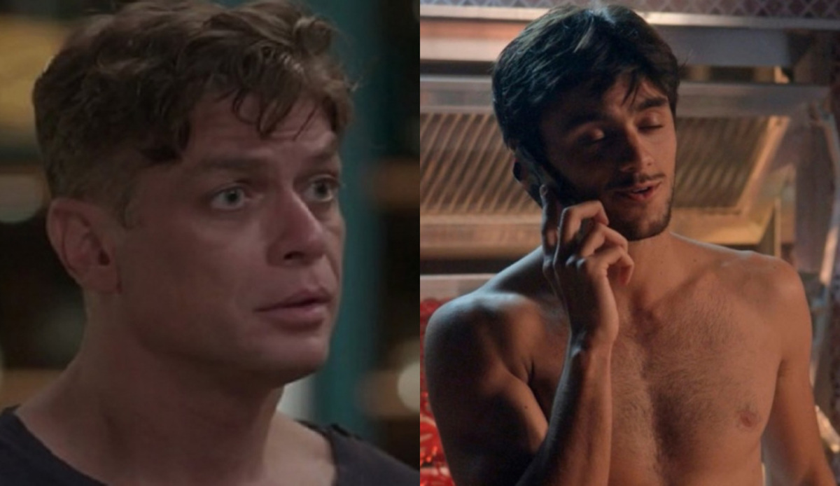 Arthur (Fábio Assunção) e Jonatas (Felipe Simas) de Totalmente Demais