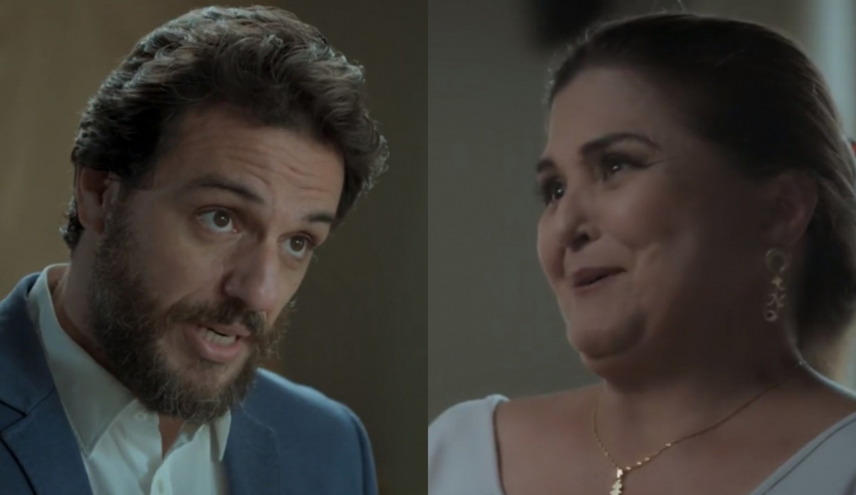 Caio (Rodrigo Lombardi) e Aurora (Elizangela) de A Força do Querer