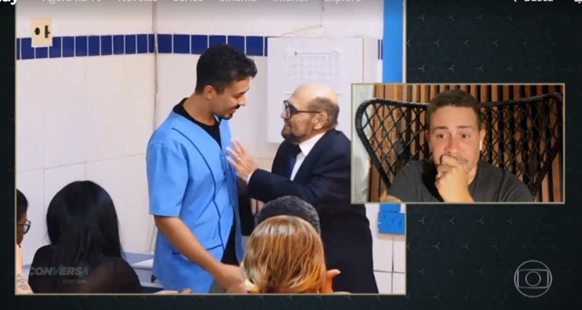 Carlinhos Maia recebe a visita de Edgar vivá durante gravação de programa (Reprodução: Globo)