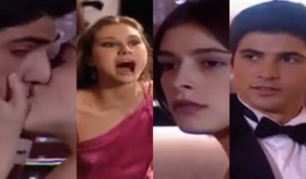 Ciça (Júlia Feldens), Edu (Reynaldo Gianecchini) e Luiza (Lavínia Vlasak) de Laços de Família
