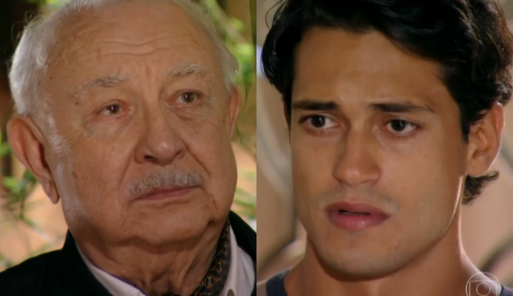 Dionísio (Sérgio Mamberti) e Hélio (Raphael Vianna) de Flor do Caribe