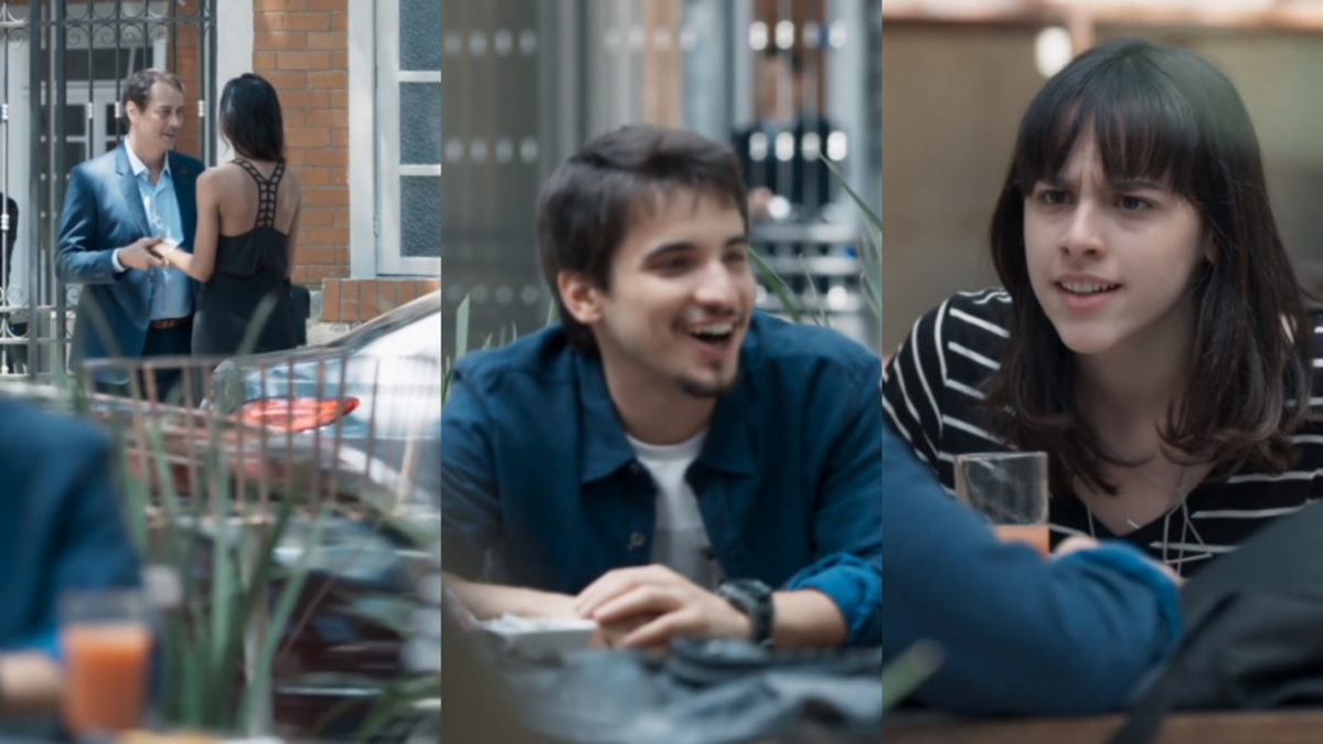 Edgar (Marcello Antony), Felipe (Gabriel Calamari) e Lica (Manoela Aliperti) de Malhação - Viva a Diferença