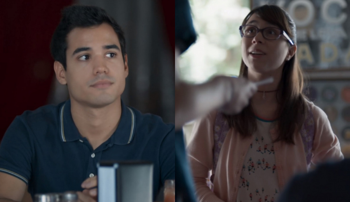Guto (Bruno Gadiol) e Benê (Daphne Bozaski) de Malhação - Viva a Diferença