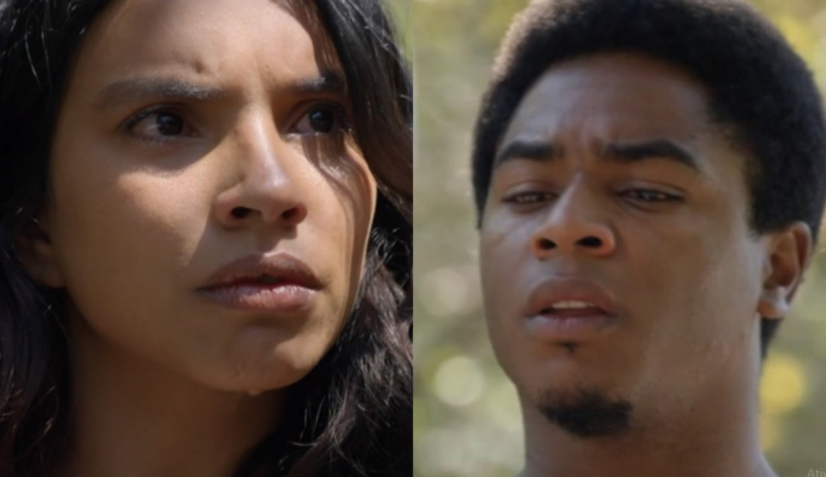 Juliana (Gabriela Moreyra) e Sapião (Sidney Santiago) de Escrava Mãe
