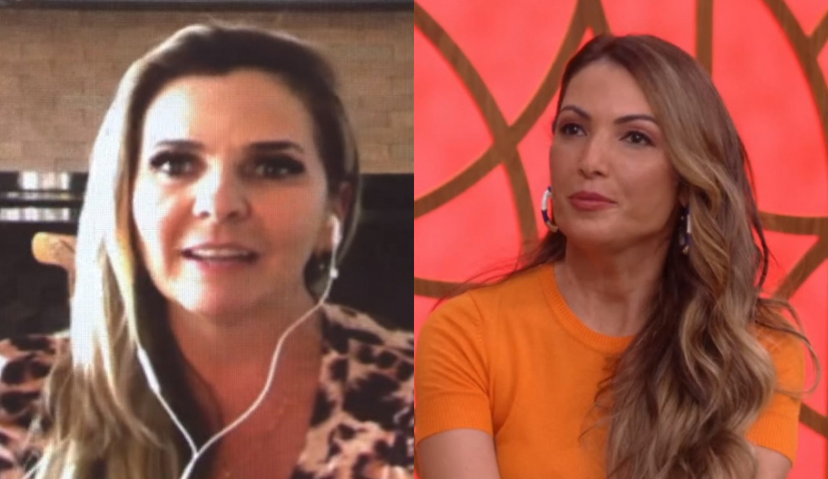 Patrícia Poeta com a entrevistada Sandra no Encontro com Fátima Bernardes