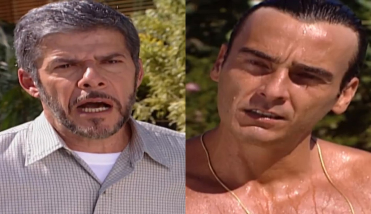 Pedro (José Mayer) e Danilo (Alexandre Borges) de Laços de Família