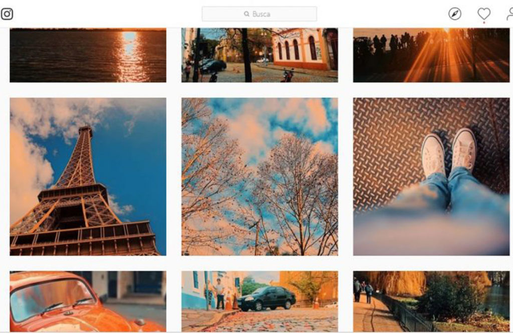 Exemplo de organização do feed do Instagram, por Vagner Carvalho