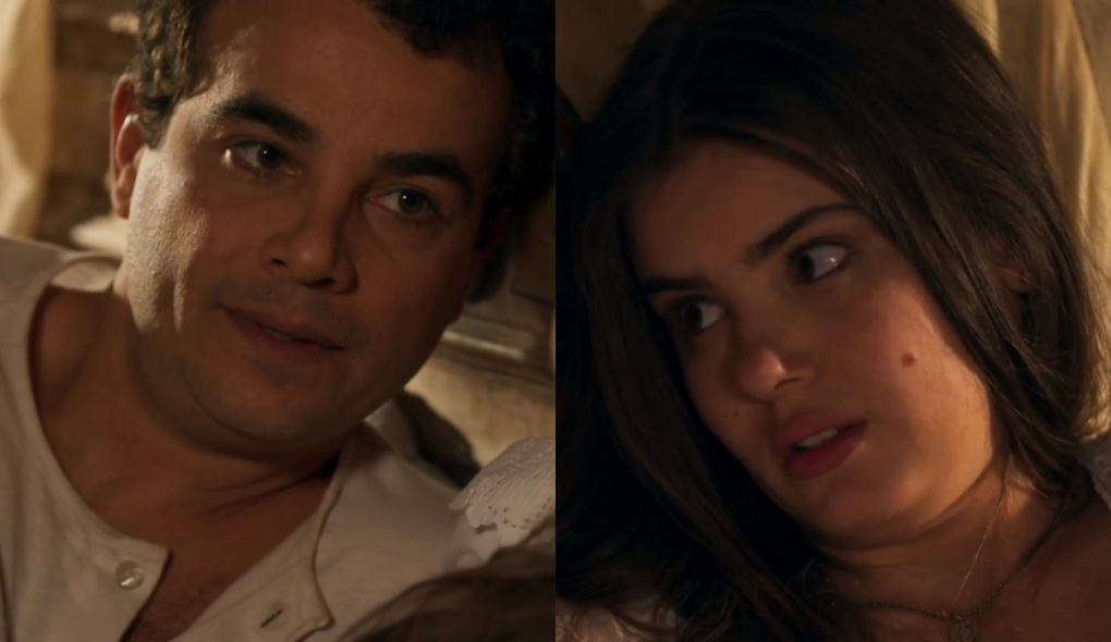 Zé dos Porcos (Anderson Di Rizzi) e Mafalda (Camila Queiroz) de Êta Mundo Bom!