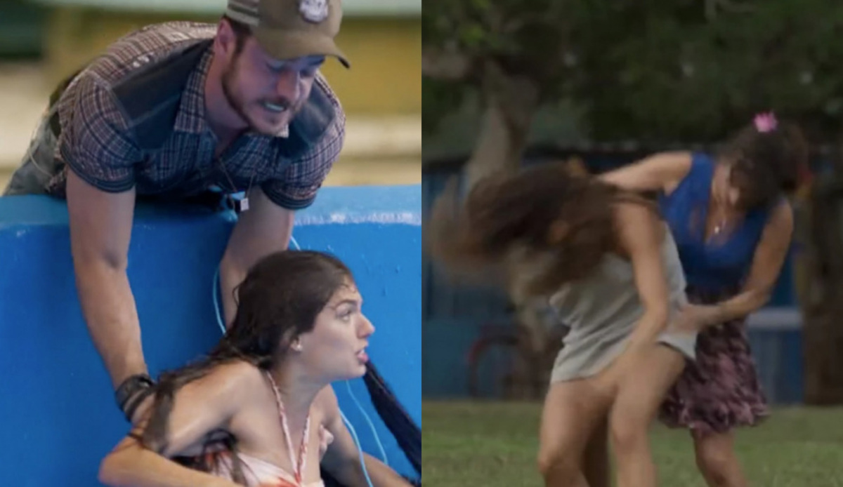 Zeca (Marco Pigossi), Ritinha (Isis Valverde) e Edinalva (Zezé Polessa) de A Força do Querer