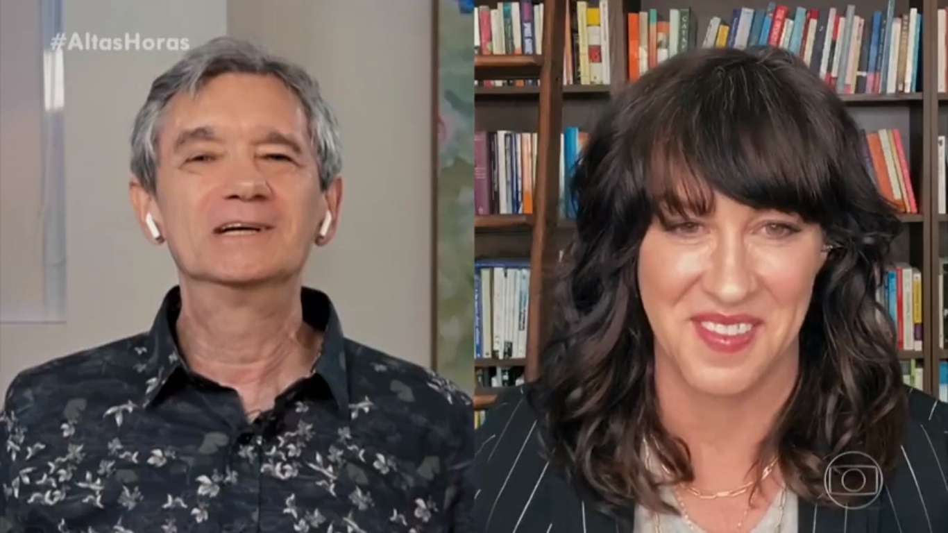 Serginho Groisman e Alanis Morissette no Altas Horas