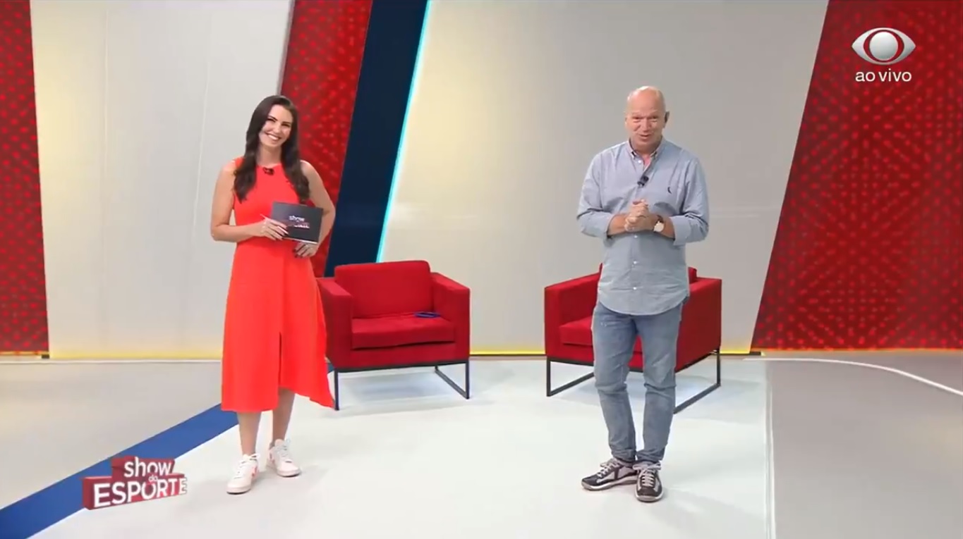 Glenda Koslowski e Elia Júnior, no Show do Esporte