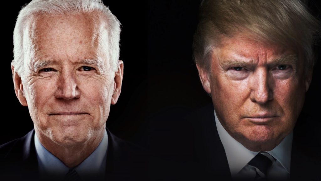 Joe Biden e Donald Trump, em chamada da CNN Brasil