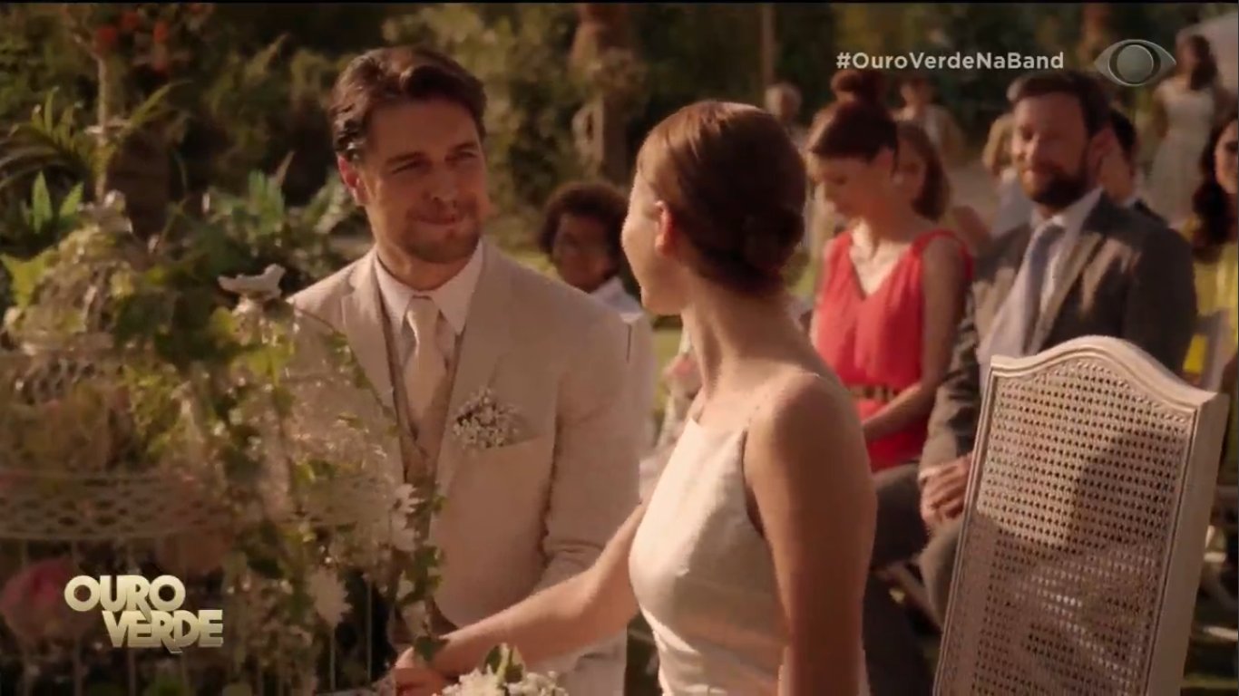 Diogo Morgado e Joana de Verona como Jorge e Bia no último capítulo de Ouro Verde (Reprodução / Twitter)