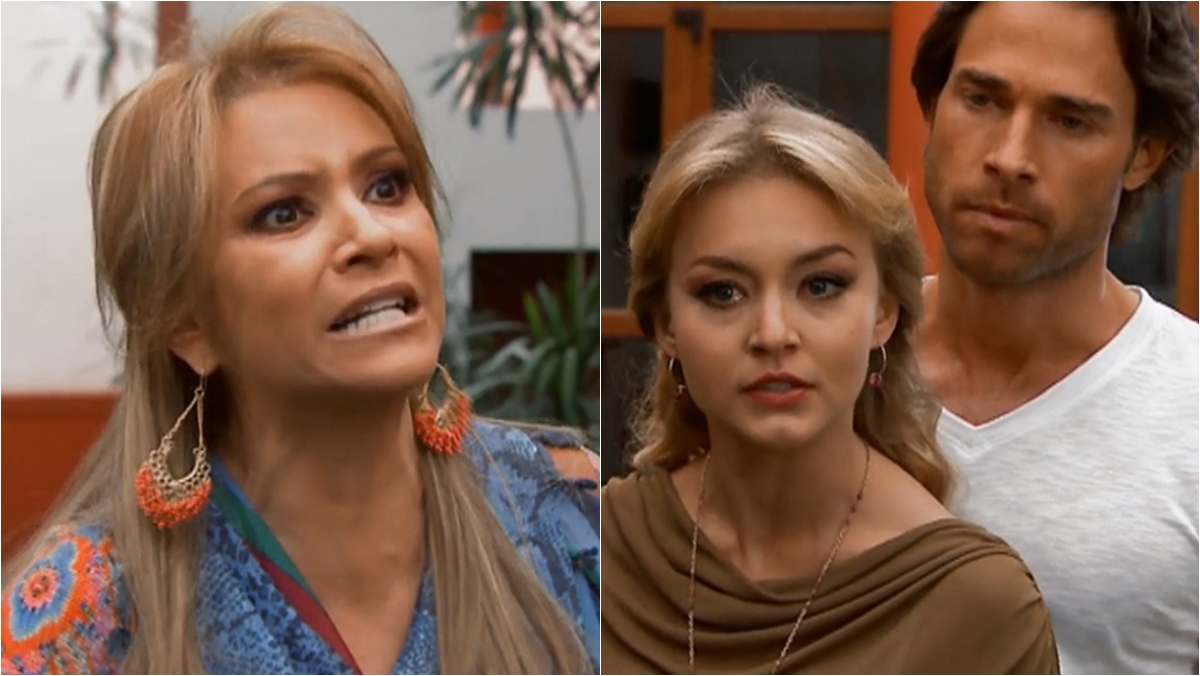 Montserrat e Alessandro enfrentam a fúria de Graziela (Reprodução: Televisa S.A.)
