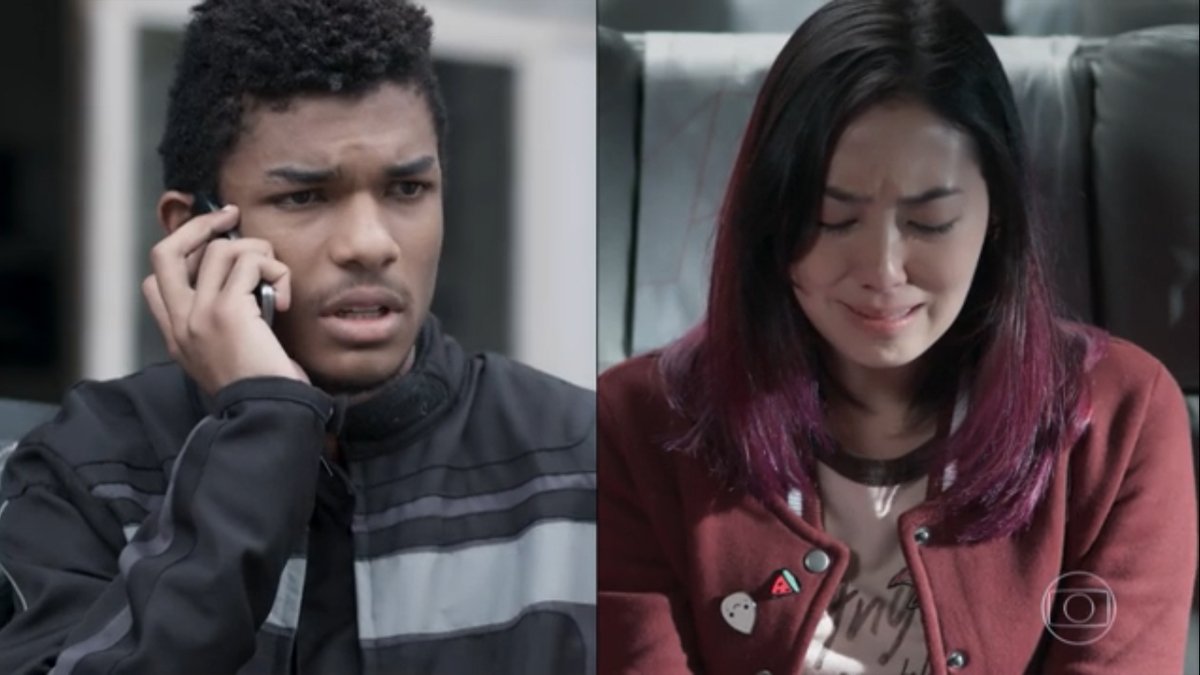 Anderson (Juan Paiva) e Tina (Ana Hikari) em Malhação