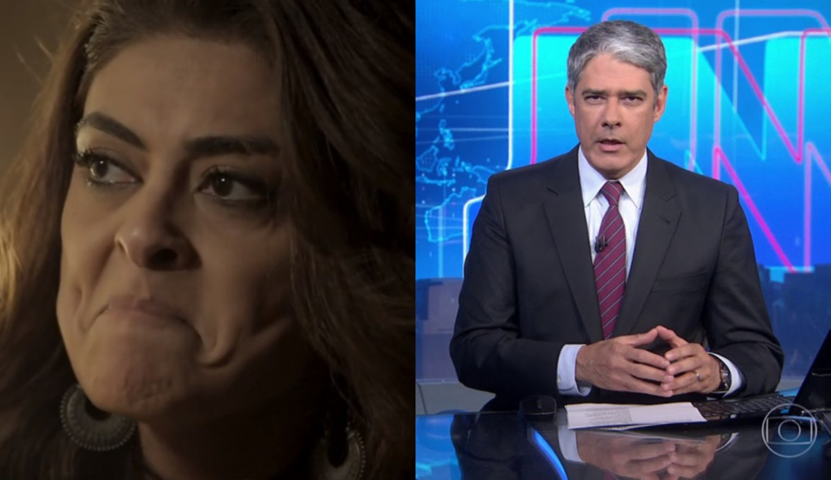 Bibi (Juliana Paes) de A Força do Querer e William Bonner no Jornal Nacional