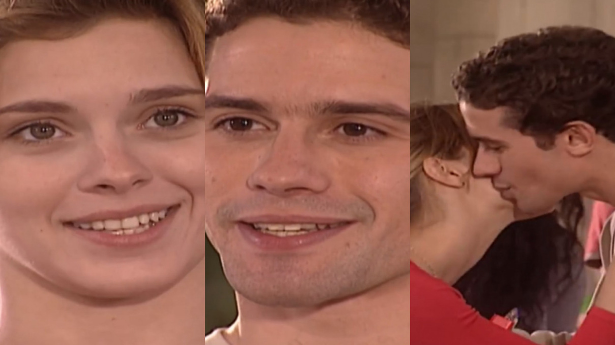 Camila (Carolina Dieckmann) e Roberto (Benito Carmona) de Laços de Família