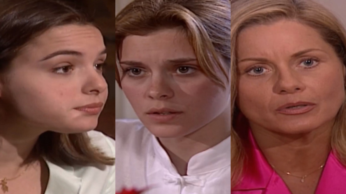 Clara (Regiane Alves), Camila (Carolina Dieckmann) e Helena (Vera Fischer) de Laços de Família