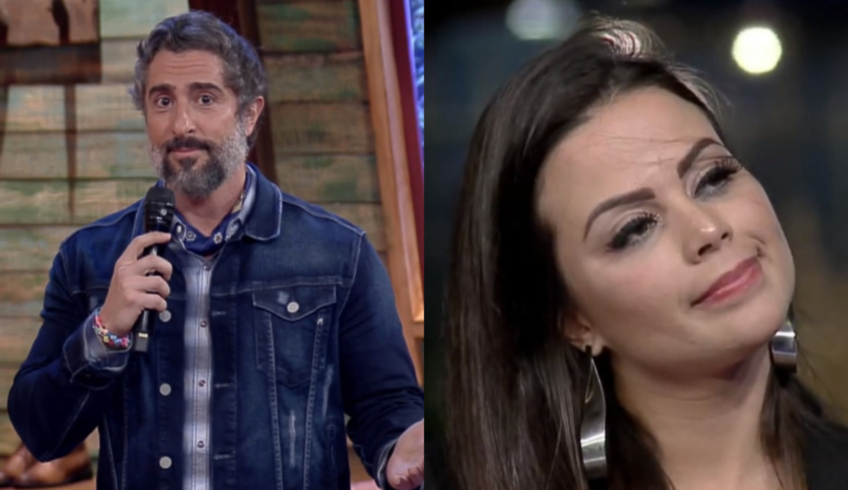 Marcos Mion e Victória em A Fazenda