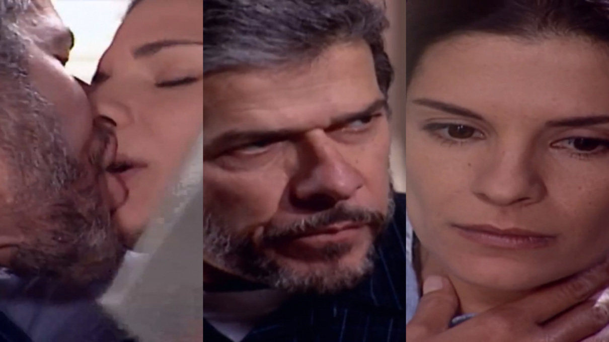 Pedro (José Mayer) e Cíntia (Helena Ranaldi) de Laços de Família