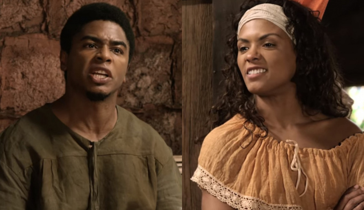 Sapião (Sidney Santiago) e Esméria (Lidi Lisboa) de Escrava Mãe