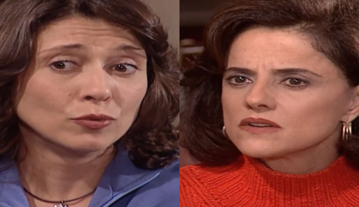 Silvia (Eliete Cigarini) e Alma (Marieta Severo) de Laços de Família